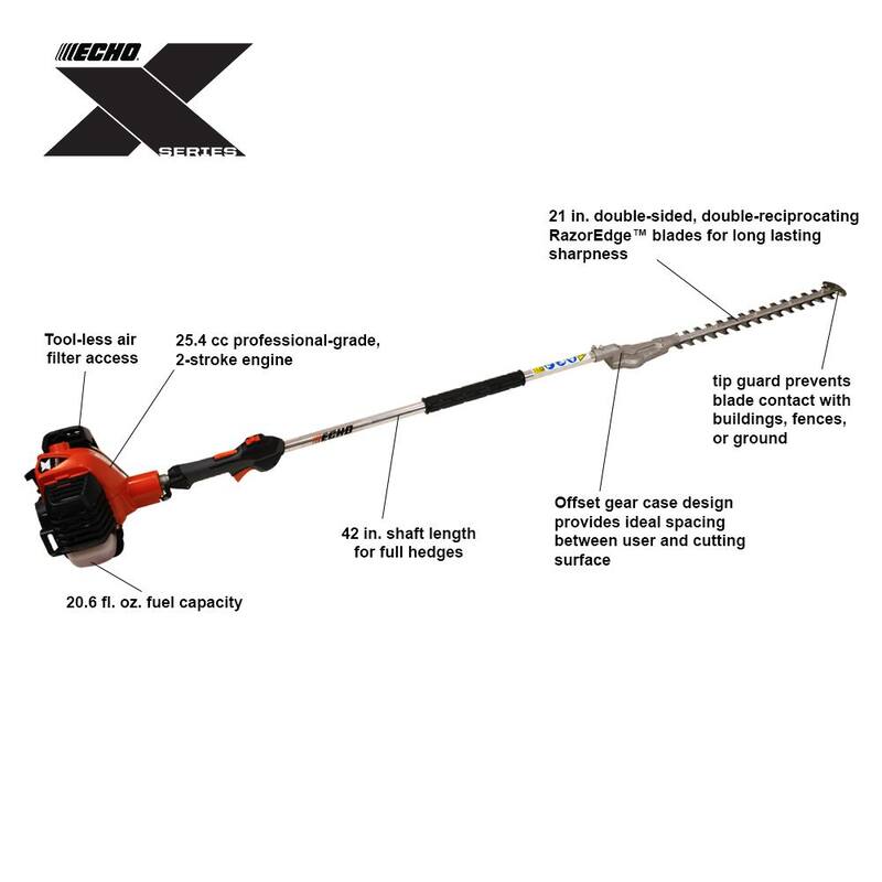 ECHO 25.4 cc 2-Stroke Gas Engine X Series Hedge Trimmer - SHC-2620S