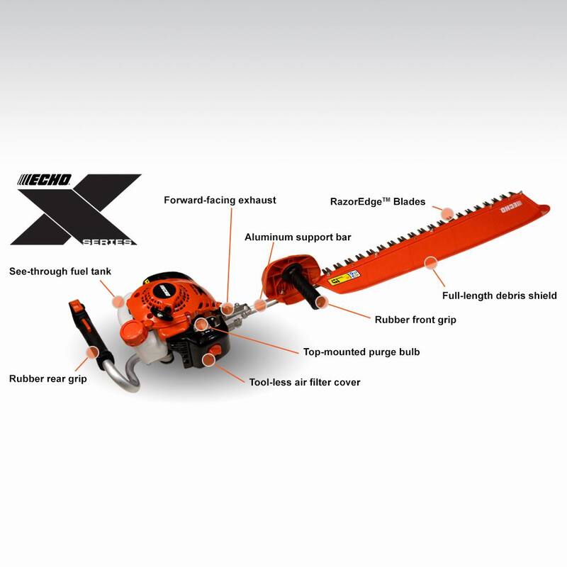 ECHO 38 in. 21.2 cc Gas 2-Stroke Engine X Series Single-Sided Hedge Trimmer - HCS-3810