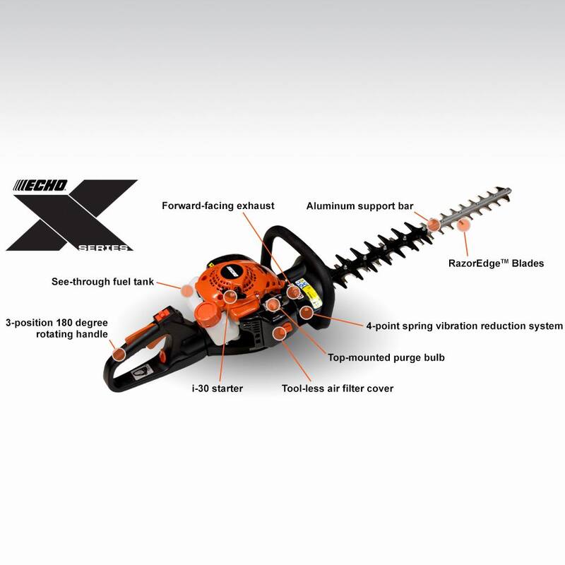 ECHO 28 in. 21.2 cc Gas 2-Stroke Engine X Series Hedge Trimmer - HC-2810