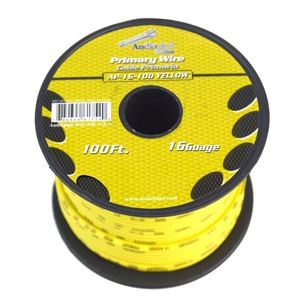 Audiopipe Audiopipe AP16100YW 100 ft. 16 Gauge Primary Wire; Yellow - AP16100YW