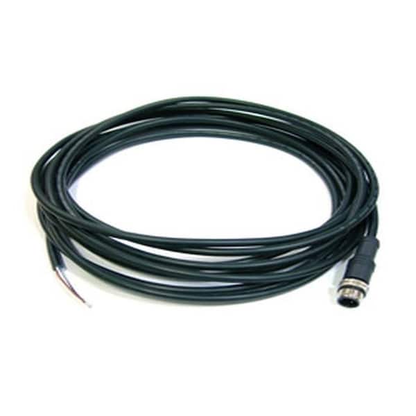 Antaira M12 A Code 3P Male to Open Cable, 5 Meter, Wire:UL 24AWG-5C Black, IP68 Protection - CB-M12A3PM-5M