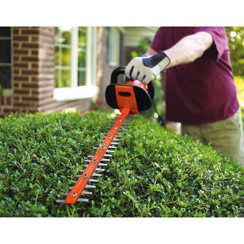 BLACK+DECKER 24 in. 3.3 Amp Corded Dual Action Electric Hedge Hog Trimmer with Rotating Handle - HH2455