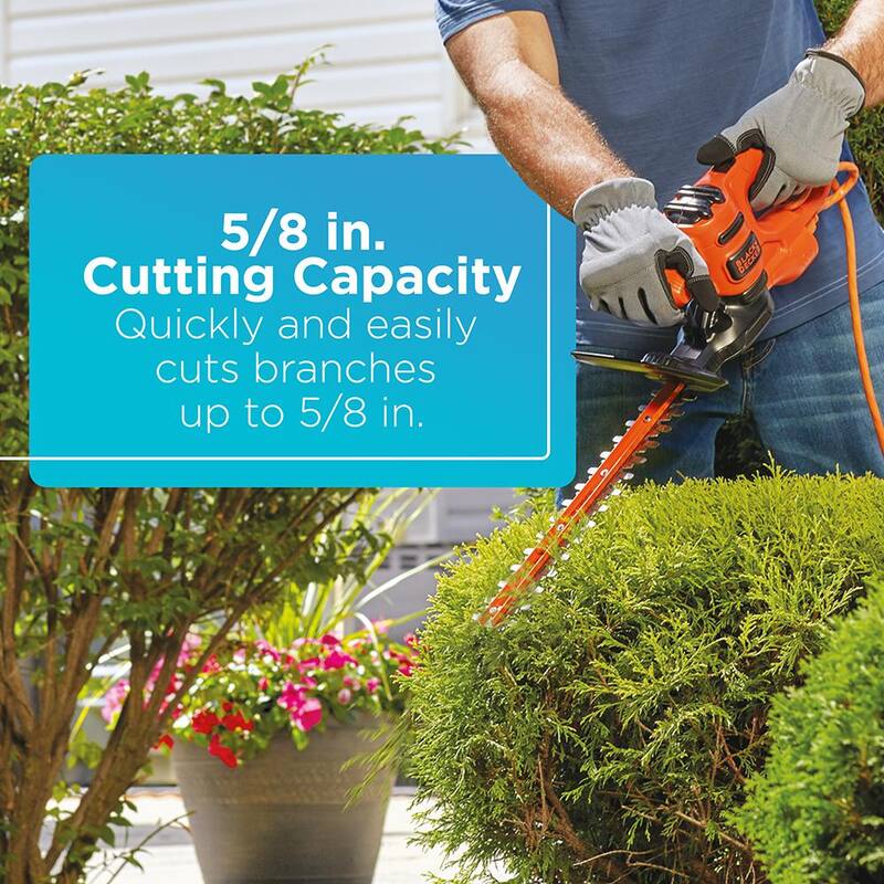 BLACK+DECKER 17 in. 3.2 Amp Corded Dual Action Electric Hedge Trimmer - BEHT150