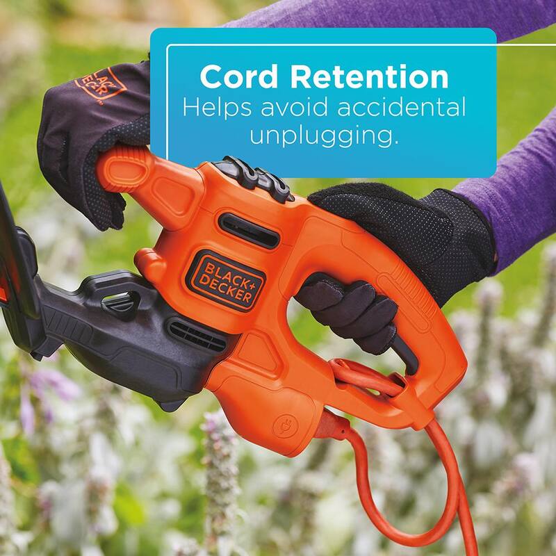 BLACK+DECKER 17 in. 3.2 Amp Corded Dual Action Electric Hedge Trimmer - BEHT150