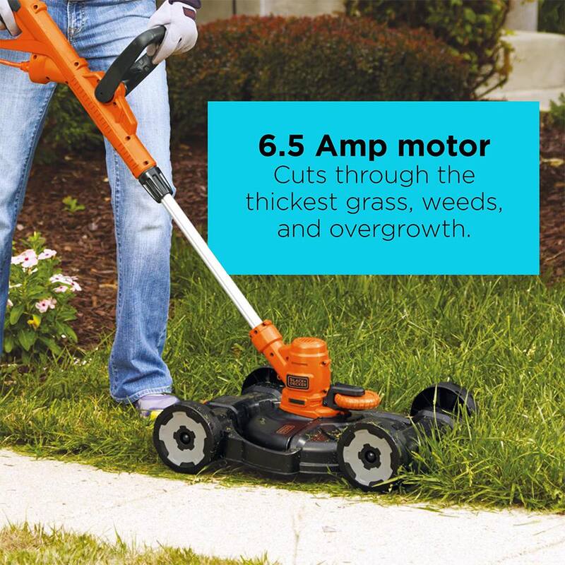 BLACK+DECKER 12 in. 6.5 AMP Corded Electric 3-in-1 String Trimmer & Lawn Edger with Lawn Mower Attachment - MTE912