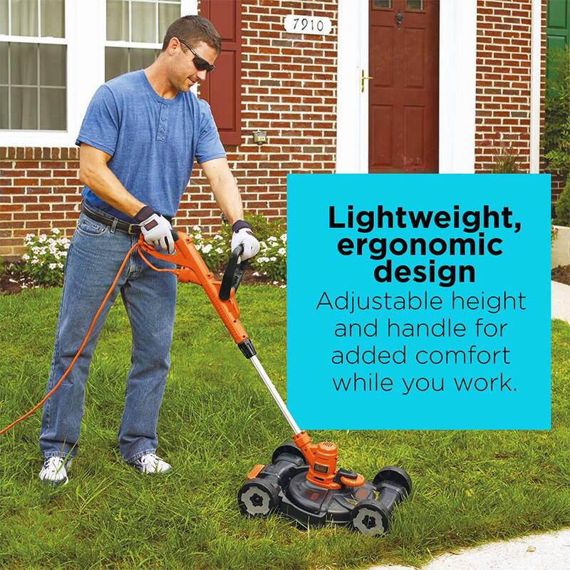 BLACK+DECKER 12 in. 6.5 AMP Corded Electric 3-in-1 String Trimmer & Lawn Edger with Lawn Mower Attachment - MTE912