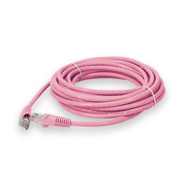 Add-On 25FT RJ-45 MALE TO RJ-45 MALE CAT6A STRAIGHT BOOTED, SNAGLESS PINK UTP - ADD-25FCAT6A-PK