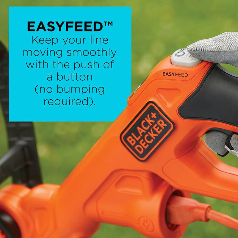 BLACK+DECKER 14 in. 6.5 Amp Corded Electric Single Line 2-In-1 String Trimmer & Lawn Edger with Push Button Line Feed - BESTE620
