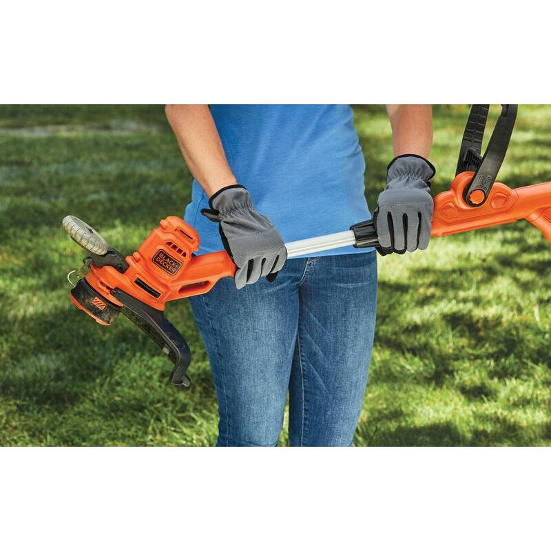 BLACK+DECKER 14 in. 6.5 Amp Corded Electric Single Line 2-In-1 String Trimmer & Lawn Edger with Push Button Line Feed - BESTE620