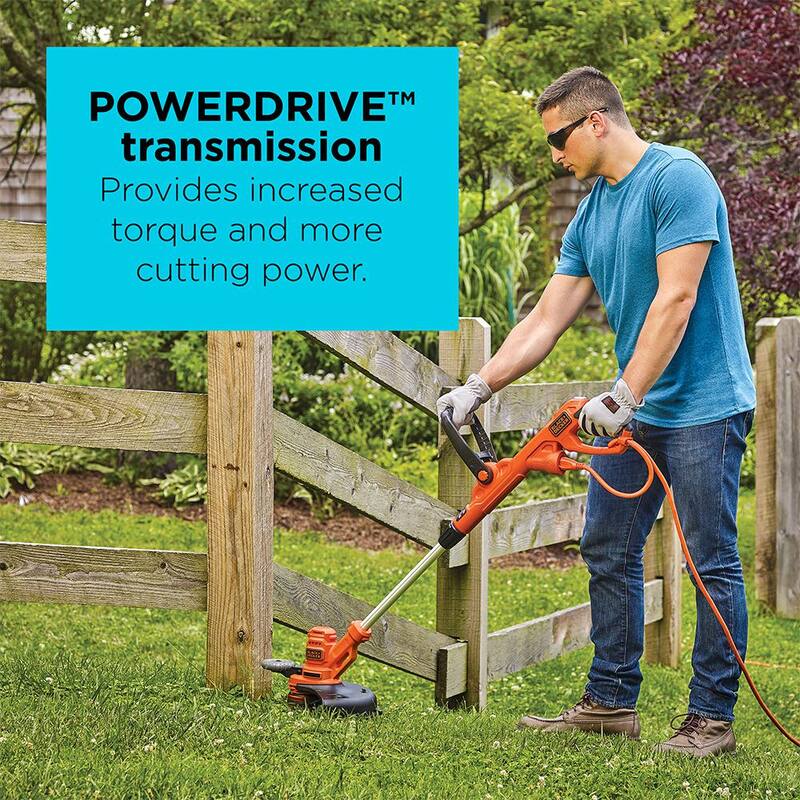 BLACK+DECKER 14 in. 6.5 Amp Corded Electric Single Line 2-In-1 String Trimmer & Lawn Edger with Push Button Line Feed - BESTE620