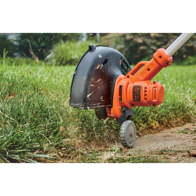 BLACK+DECKER 14 in. 6.5 Amp Corded Electric Single Line 2-In-1 String Trimmer & Lawn Edger with Push Button Line Feed - BESTE620