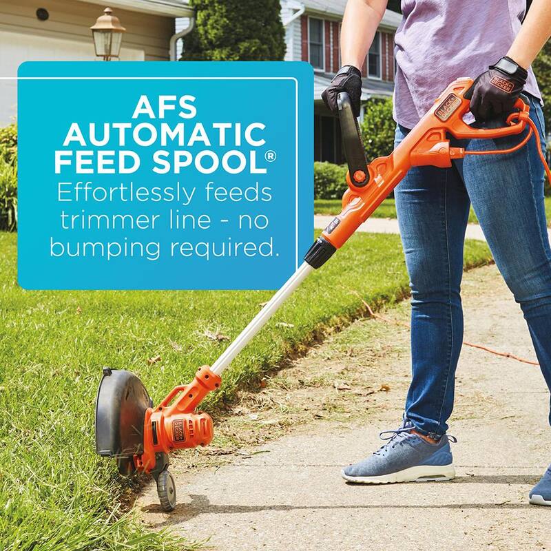 BLACK+DECKER 14 in. 6.5 Amp Corded Electric Single Line 2-In-1 String Trimmer & Lawn Edger with Automatic Feed - BESTA510
