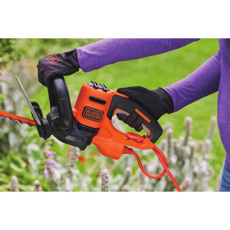 BLACK+DECKER 22 in. 4.0 Amp Corded Dual Action Electric Hedge Trimmer with Saw Blade Tip - BEHTS400