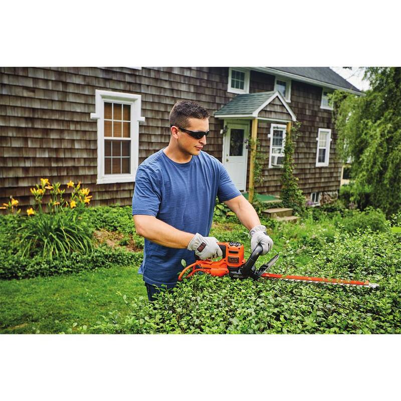 BLACK+DECKER 22 in. 4.0 Amp Corded Dual Action Electric Hedge Trimmer with Saw Blade Tip - BEHTS400