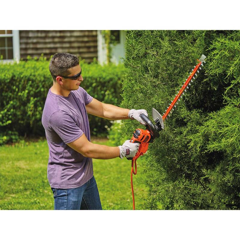 BLACK+DECKER 22 in. 4.0 Amp Corded Dual Action Electric Hedge Trimmer with Saw Blade Tip - BEHTS400
