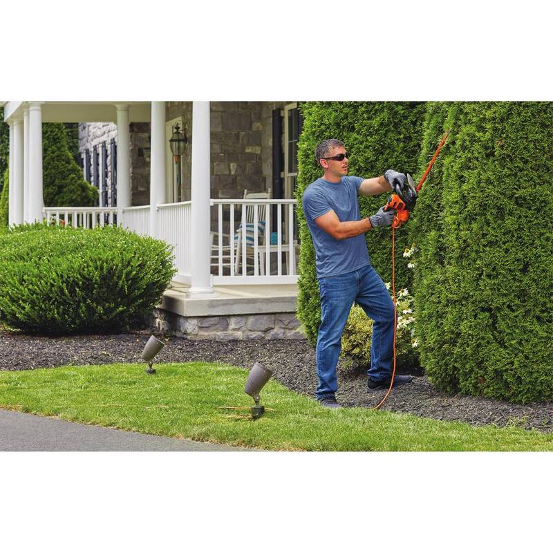 BLACK+DECKER 22 in. 4.0 Amp Corded Dual Action Electric Hedge Trimmer with Saw Blade Tip - BEHTS400