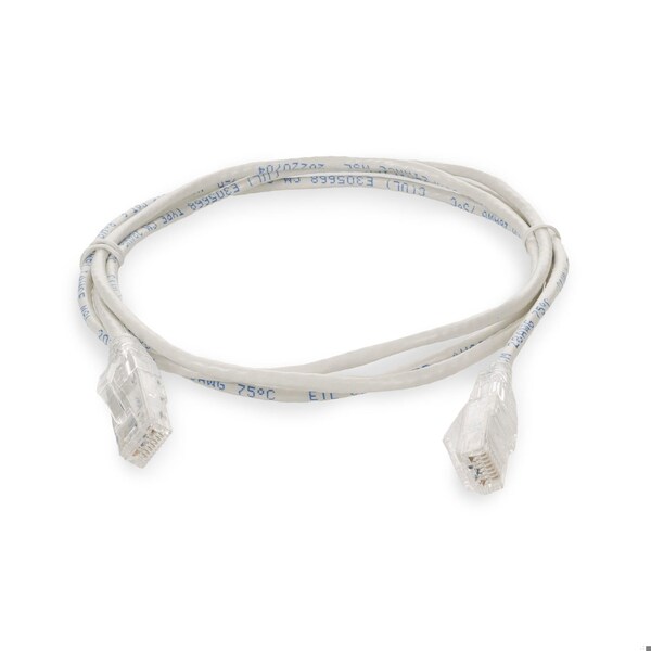 Add-On 8FT RJ-45 MALE TO RJ-45 MALE STRAIGHT WHITE CAT6 SLIM UTP PVC COPPER P - ADD-8FSLCAT6-WE
