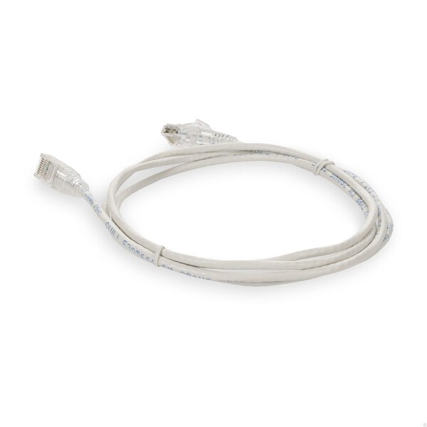 Add-On 8FT RJ-45 MALE TO RJ-45 MALE STRAIGHT WHITE CAT6 SLIM UTP PVC COPPER P - ADD-8FSLCAT6-WE