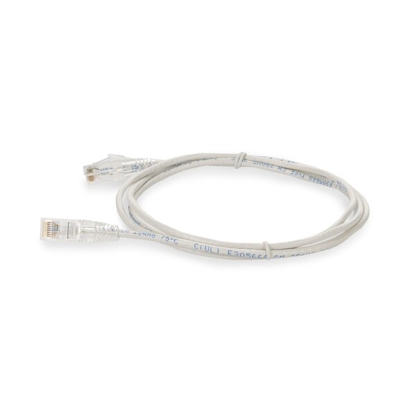 Add-On 8FT RJ-45 MALE TO RJ-45 MALE STRAIGHT WHITE CAT6 SLIM UTP PVC COPPER P - ADD-8FSLCAT6-WE