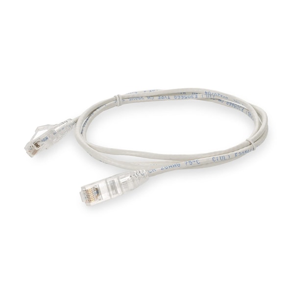 Add-On 8FT RJ-45 MALE TO RJ-45 MALE STRAIGHT WHITE CAT6 SLIM UTP PVC COPPER P - ADD-8FSLCAT6-WE