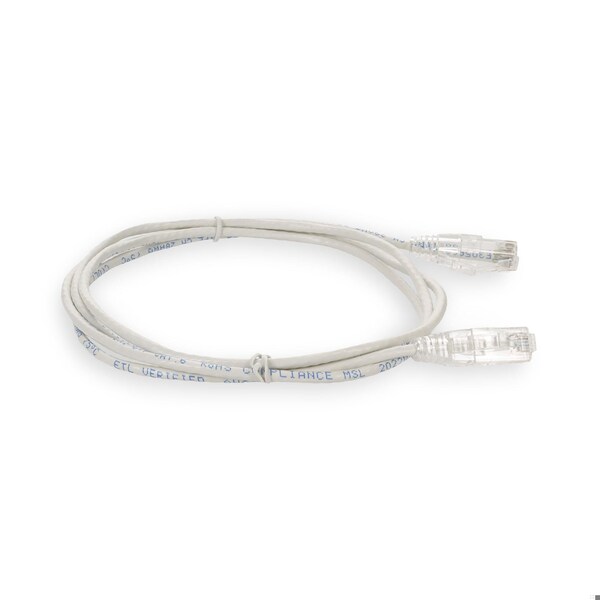 Add-On 8FT RJ-45 MALE TO RJ-45 MALE STRAIGHT WHITE CAT6 SLIM UTP PVC COPPER P - ADD-8FSLCAT6-WE