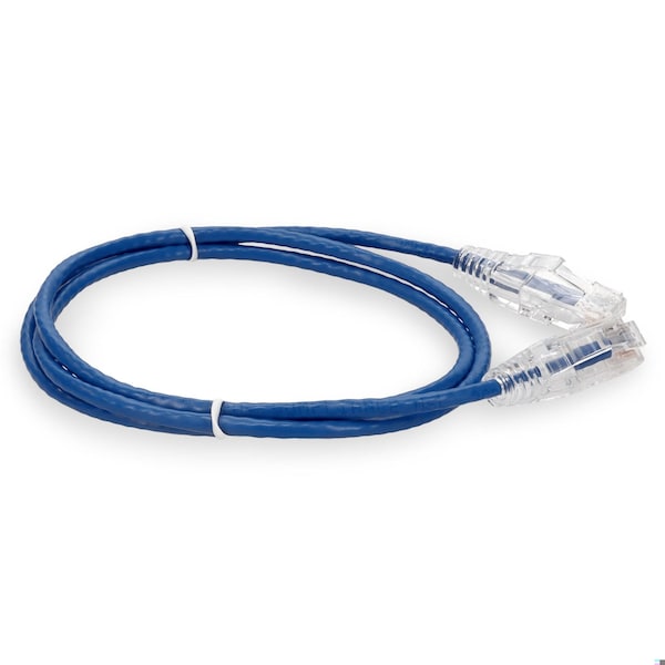 Add-On 6FT RJ-45 MALE TO RJ-45 MALE CAT6 STRAIGHT BOOTED, SNAGLESS BLUE SLIM - ADD-6FCAT6SL-BE