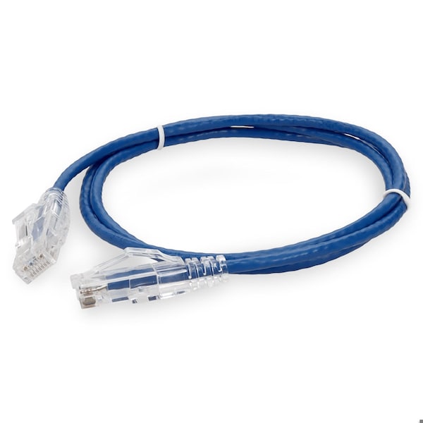 Add-On 6FT RJ-45 MALE TO RJ-45 MALE CAT6 STRAIGHT BOOTED, SNAGLESS BLUE SLIM - ADD-6FCAT6SL-BE