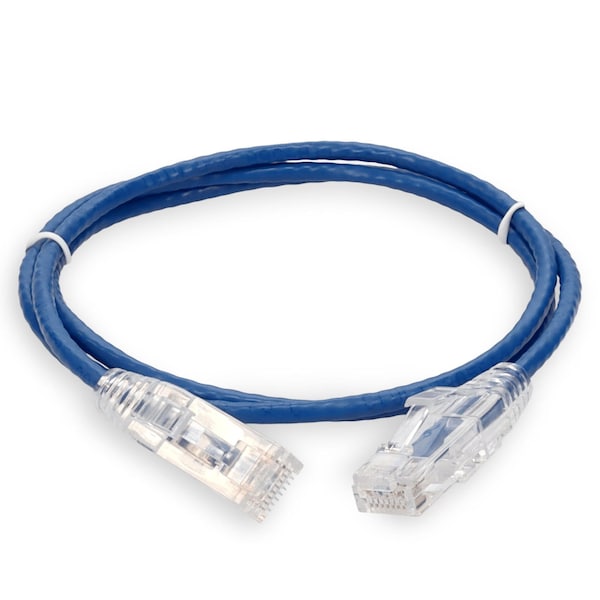 Add-On 6FT RJ-45 MALE TO RJ-45 MALE CAT6 STRAIGHT BOOTED, SNAGLESS BLUE SLIM - ADD-6FCAT6SL-BE