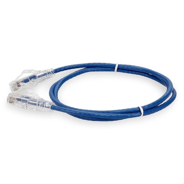 Add-On 6FT RJ-45 MALE TO RJ-45 MALE CAT6 STRAIGHT BOOTED, SNAGLESS BLUE SLIM - ADD-6FCAT6SL-BE
