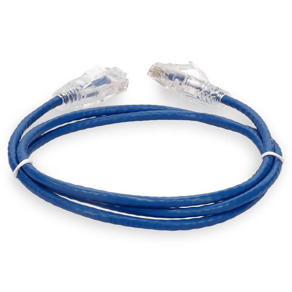 Add-On 6FT RJ-45 MALE TO RJ-45 MALE CAT6 STRAIGHT BOOTED, SNAGLESS BLUE SLIM - ADD-6FCAT6SL-BE