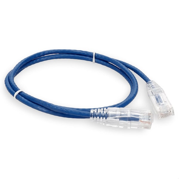 Add-On 6FT RJ-45 MALE TO RJ-45 MALE CAT6 STRAIGHT BOOTED, SNAGLESS BLUE SLIM - ADD-6FCAT6SL-BE