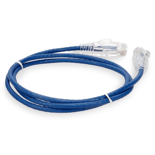 Add-On 6FT RJ-45 MALE TO RJ-45 MALE CAT6 STRAIGHT BOOTED, SNAGLESS BLUE SLIM - ADD-6FCAT6SL-BE