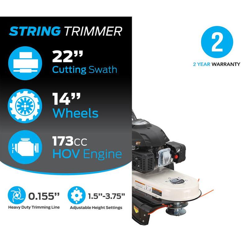 Pulsar 22 in. 173cc Gas Recoil Start Walk-Behind Push Field String Trimmer Mower with Adjustable Trimmer Head - PTG1022H