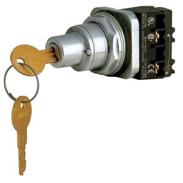 Interruptor de selección Siemens no iluminado, 1NA/1NC, 2 polos, 30mm - 52SC6AEA1