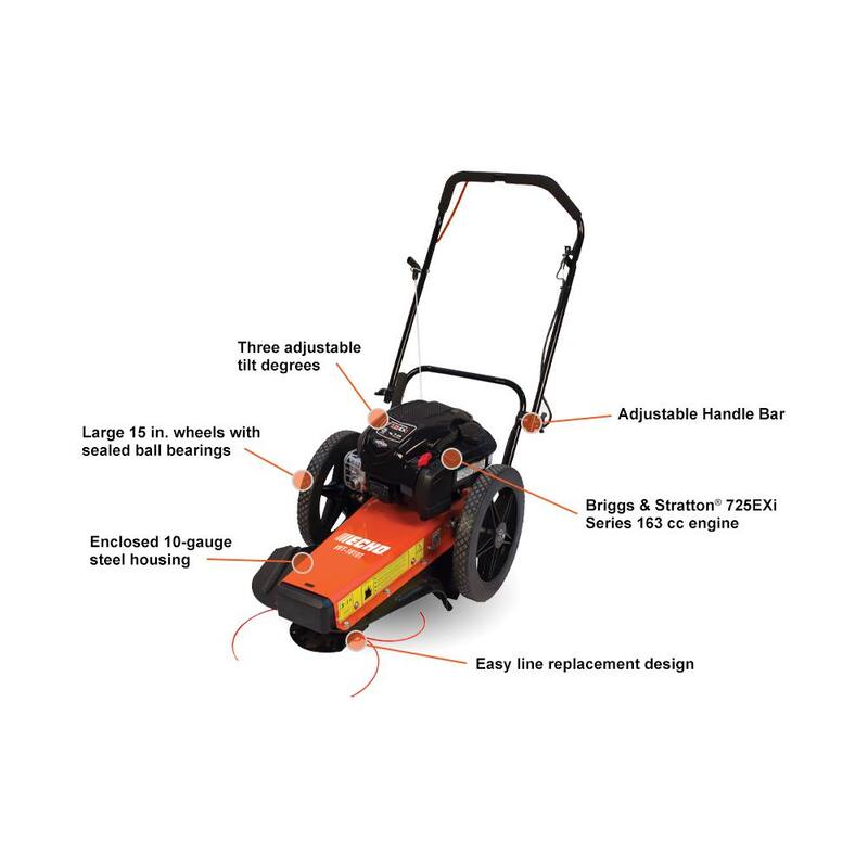 ECHO 24 in. 163 cc Gas 4-Stroke Walk Behind Tilt Wheeled Trimmer - WT-1610T
