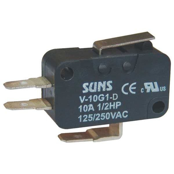 Interruptor de acción rápida en miniatura Zoro Select, bisagra, palanca, actuador corto, SPDT, calificación de contacto de 10A a 240V CA - 5JEA4