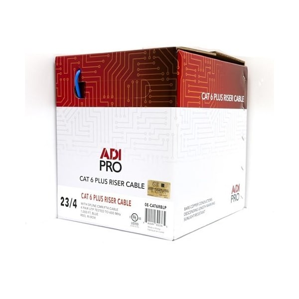 Adipro CAT 6+ UTP CMR 1000' AZUL RLBX 550MHZ UL/ETL 100% COBRE - 0E-CAT6RBLP