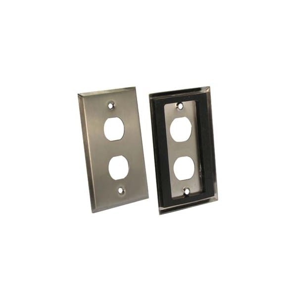 Bestlink Netware Single Gang Stainless Steel Wallplate with Water Seal- 2-Port - 101841