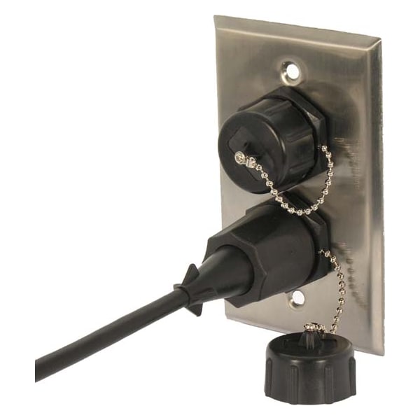Bestlink Netware Single Gang Stainless Steel Wallplate with Water Seal- 2-Port - 101841