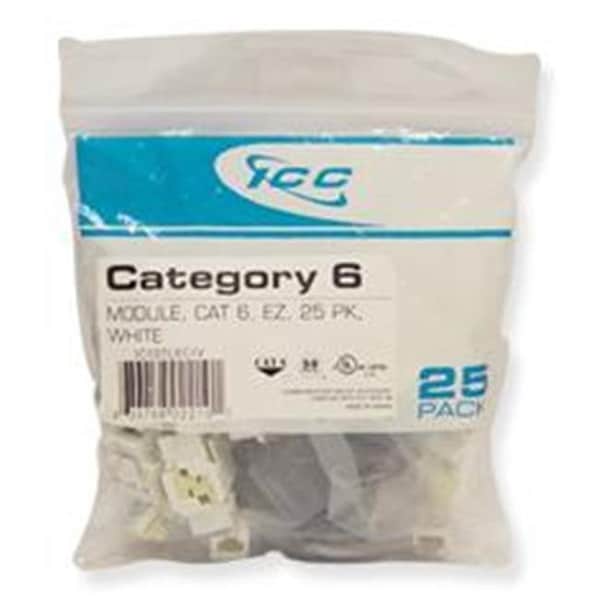 Icc ICC IC107L6CWH Cat 6 Ez Modular Connector; White - IC107L6CWH
