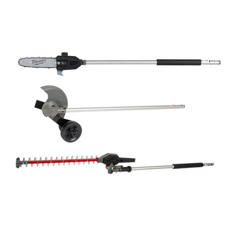 Milwaukee M18 FUEL QUIK-LOK 10 in. Pole Saw Attachment, 8 in. Edger Attachment and Hedge Trimmer Attachment (3-Tool) - 49-16-2720-49-16-2719-49-16-2718