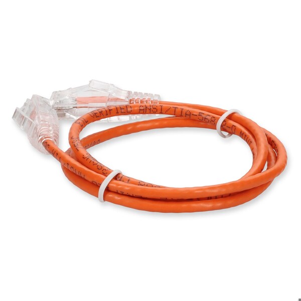 Add-On 7FT RJ-45 MALE TO RJ-45 MALE STRAIGHT ORANGE CAT6 SLIM UTP COPPER PVC - ADD-7FSLCAT6-OE