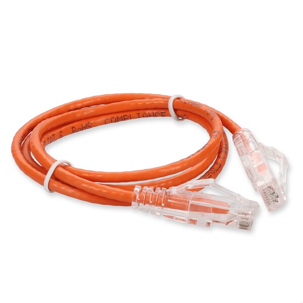 Add-On 7FT RJ-45 MALE TO RJ-45 MALE STRAIGHT ORANGE CAT6 SLIM UTP COPPER PVC - ADD-7FSLCAT6-OE