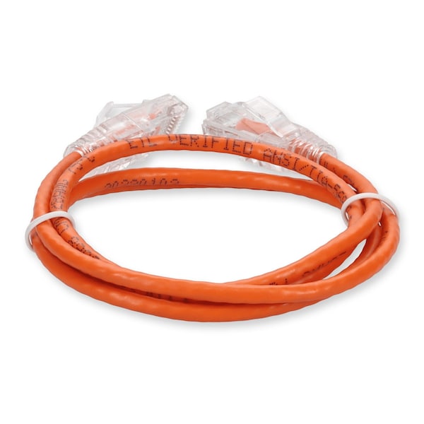 Add-On 7FT RJ-45 MALE TO RJ-45 MALE STRAIGHT ORANGE CAT6 SLIM UTP COPPER PVC - ADD-7FSLCAT6-OE