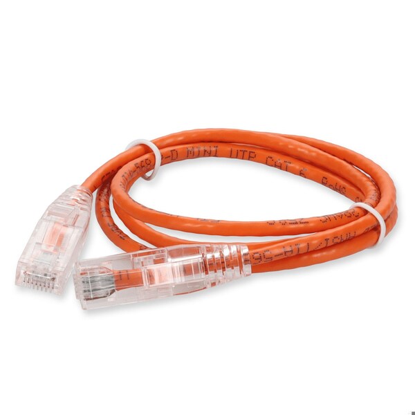 Add-On 7FT RJ-45 MALE TO RJ-45 MALE STRAIGHT ORANGE CAT6 SLIM UTP COPPER PVC - ADD-7FSLCAT6-OE