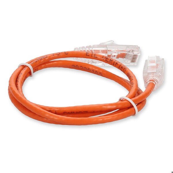 Add-On 7FT RJ-45 MALE TO RJ-45 MALE STRAIGHT ORANGE CAT6 SLIM UTP COPPER PVC - ADD-7FSLCAT6-OE