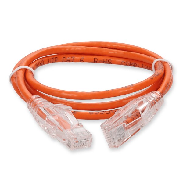 Add-On 7FT RJ-45 MALE TO RJ-45 MALE STRAIGHT ORANGE CAT6 SLIM UTP COPPER PVC - ADD-7FSLCAT6-OE