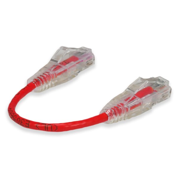 Add-On 6IN RJ-45 MALE TO RJ-45 MALE CAT6 STRAIGHT RED SLIM UTP COPPER PVC PAT - ADD-0-5FSLCAT6-RD