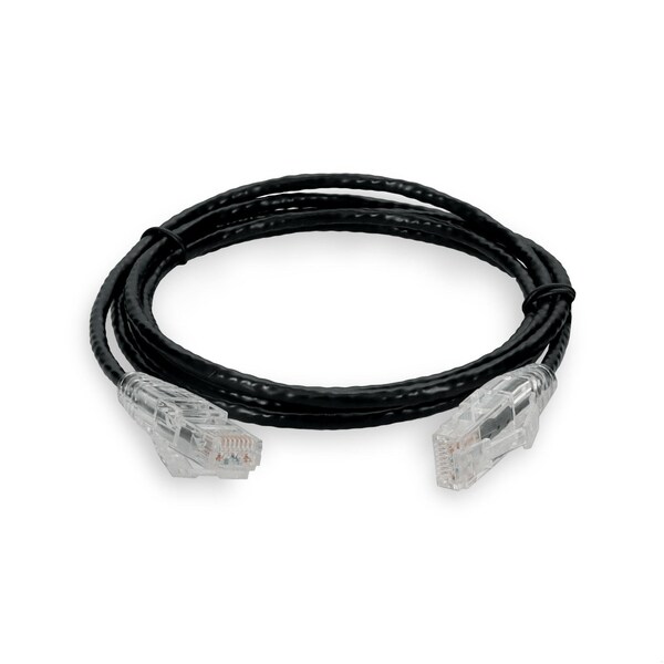 Add-On 5FT RJ-45 MALE TO RJ-45 MALE STRAIGHT BLACK CAT6 SLIM UTP COPPER PVC P - ADD-5FSLCAT6-BK