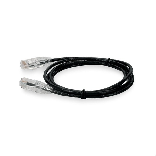 Add-On 5FT RJ-45 MALE TO RJ-45 MALE STRAIGHT BLACK CAT6 SLIM UTP COPPER PVC P - ADD-5FSLCAT6-BK
